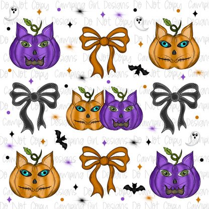 Happy Catoween Bows Halloween PNG image