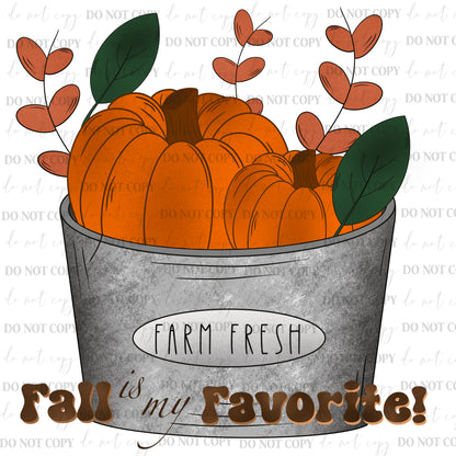 Fall is my Favorite Pumpkin Bucket PNG image