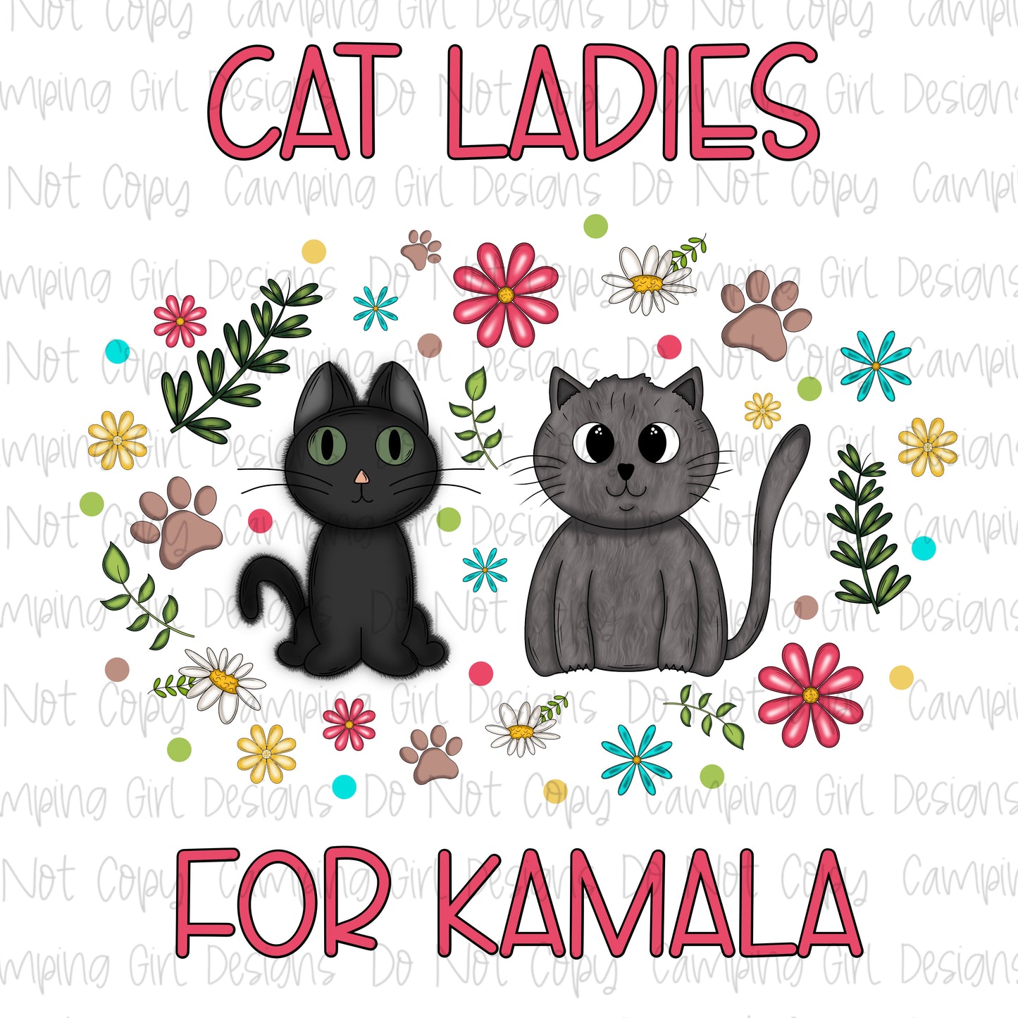 Cat Ladies for Kamala PNG image