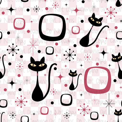 Vintage Black Cat Seamless ~ 2 sizes!!