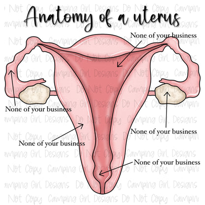None of your business uterus PNG image- 2 styles!