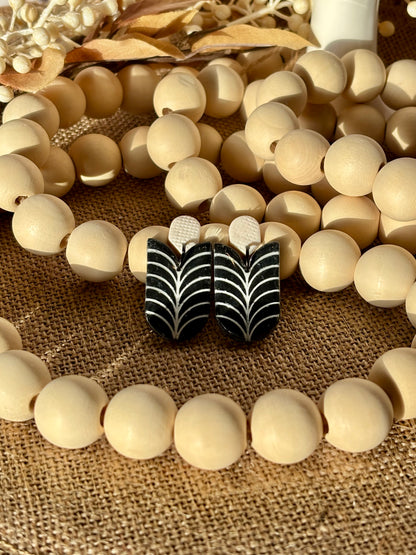 Classic black and white dangle earrings