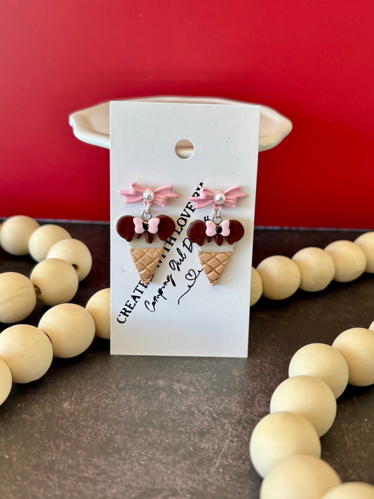 Mouse ice cream cone earrings