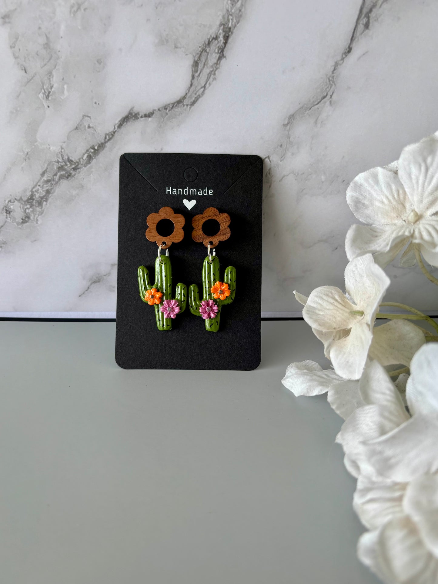 READY TO SHIP Cactus Clay Earrings