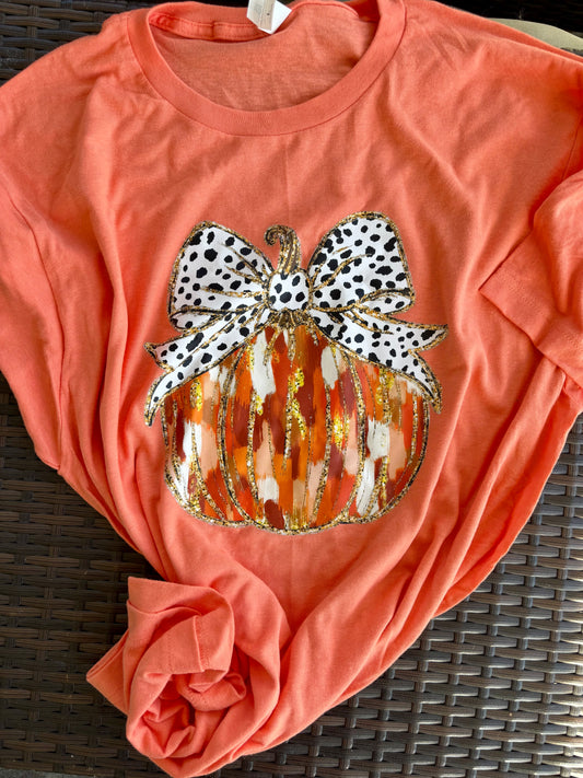 Brushstroke Fall Pumpkin t-shirt - made to order!