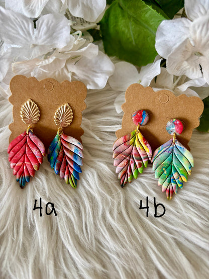Rainbow multicolor clay earring collection
