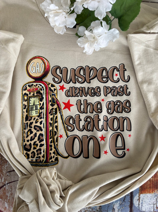 Made to Order “Suspect drives past the gas station…” shirt
