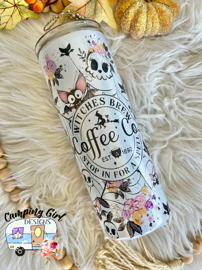 READY TO SHIP 25 oz Witch’s Brew Coffee Company sublimation tumbler