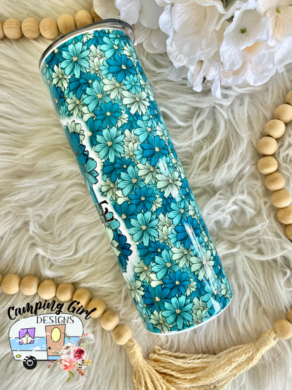 READY TO SHIP 20 oz Just Breathe floral sublimation tumbler