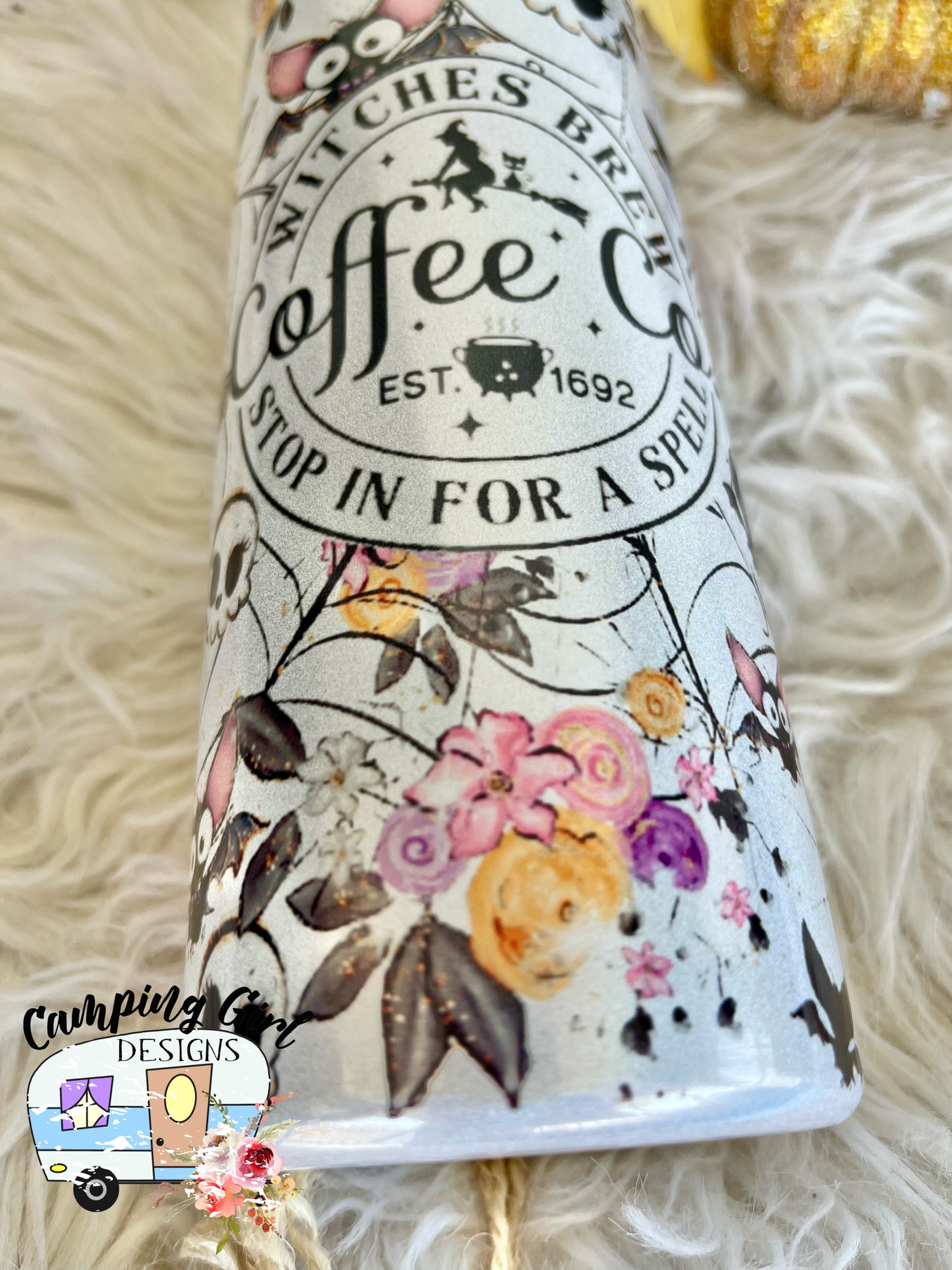 READY TO SHIP 25 oz Witch’s Brew Coffee Company sublimation tumbler