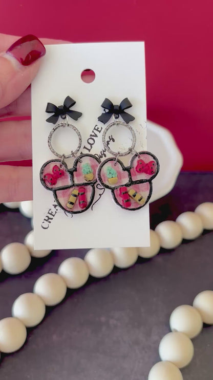 Mouse bookshelf earrings